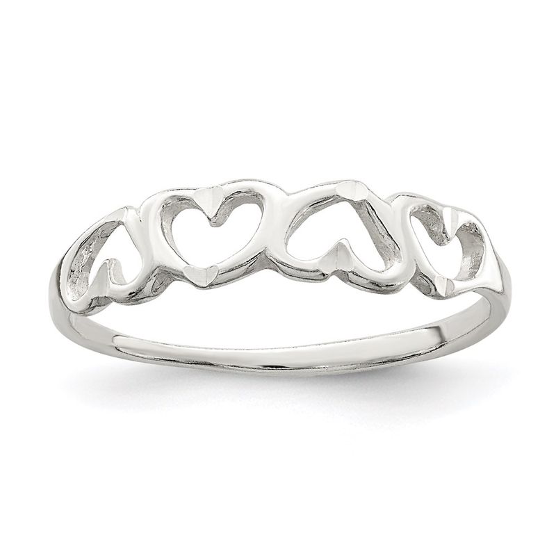 Kazi Luxury Sterling Silver Heart Ring 40$